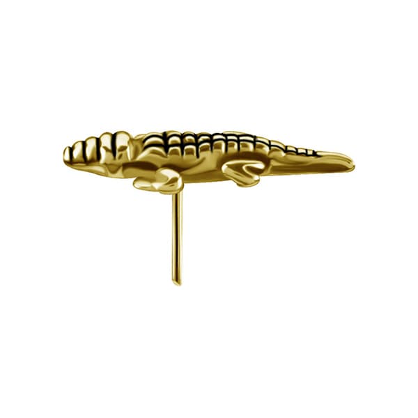 Trycklock - krokodil - guld - PI-032