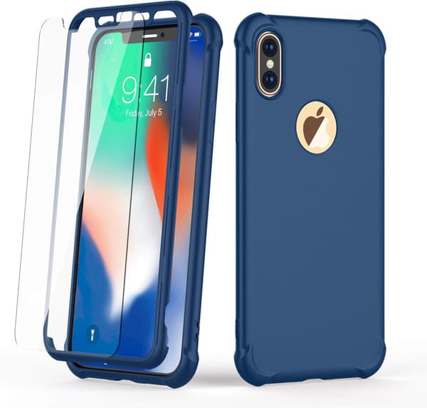 BAKSIDAN FÖR IPHONE XS MAX 6,5' BLÅTT GLAS