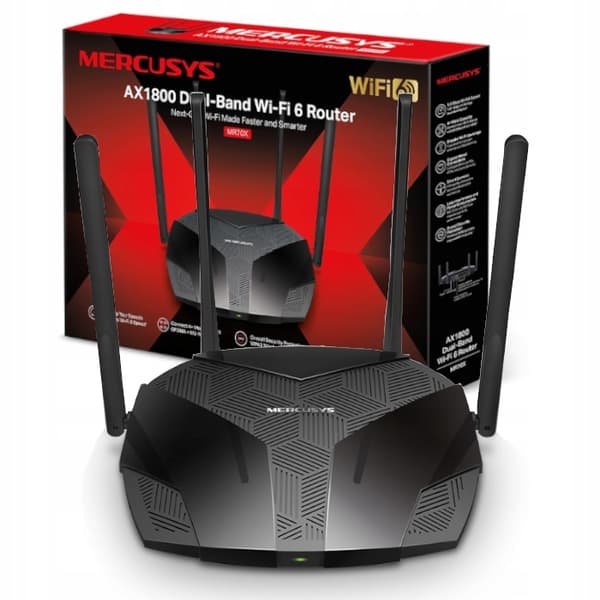 Mercusys MR70X Router, Wi-Fi 6, 1775 Mbps, Sort