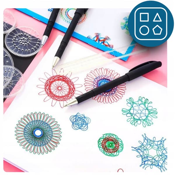 Kreativt ritset SPIROGRAF Mallar Kritor Ark Present