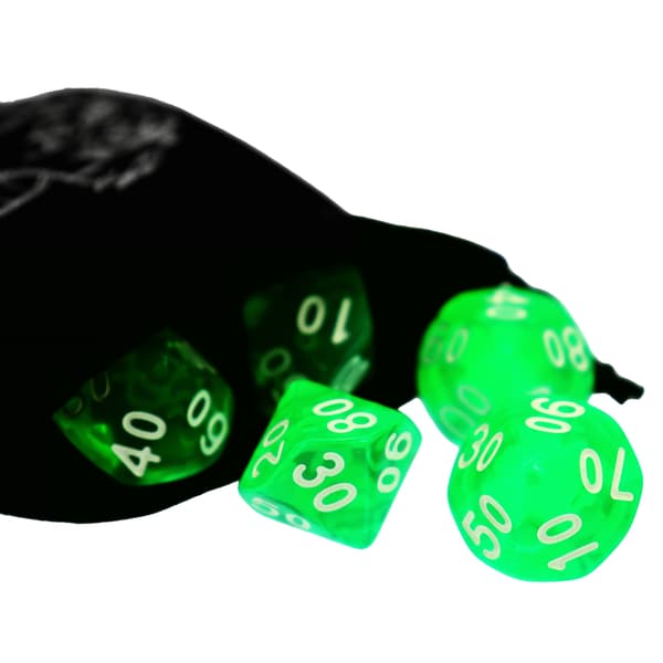 Blodiga kullerstens-RPG-tärningar i metall, 7-pack