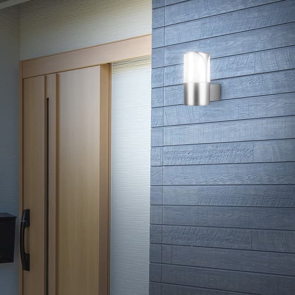 Udendørslampe, væglampe, facade, E27 IP44, sølv, have
