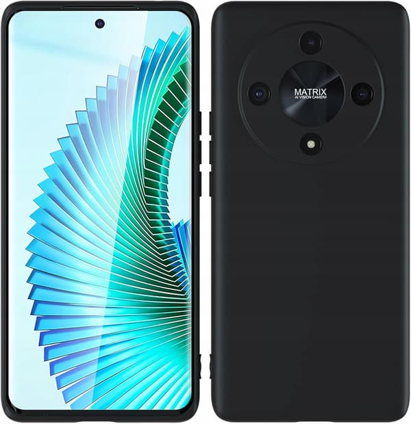 Foluu Honor Magic6 Lite cover, stødsikkert silikonecover, sort