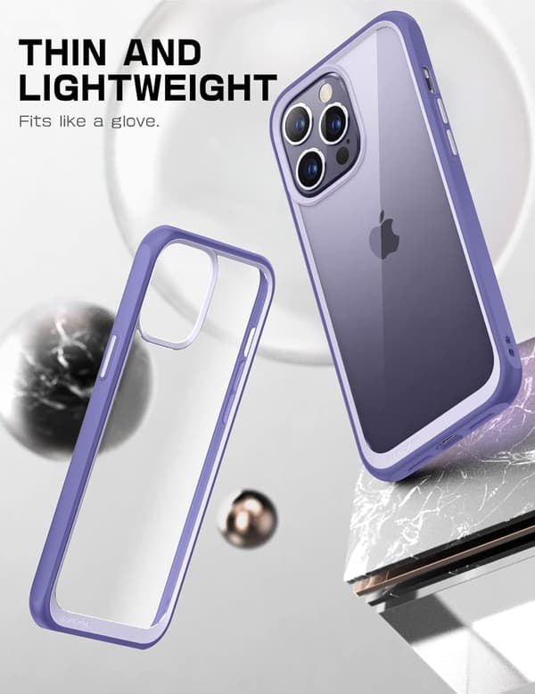 ETUI TIL APPLE IPHONE 14 PRO MAX SILICIUM LILLA FORSTÆRKET A2894 A2651