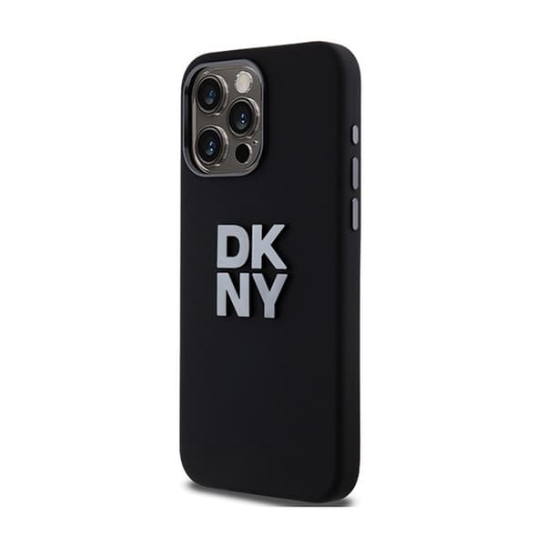 DKNY Flydende Silikone Metal Logo - iPhone 15 Pro Max Etui (Sort)