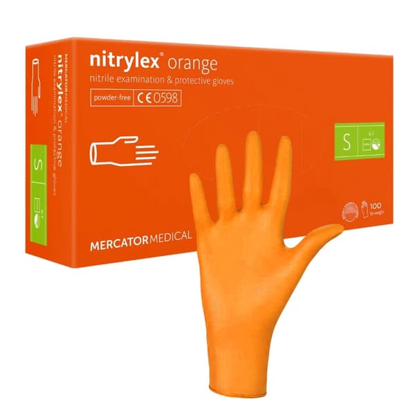 Mercator Nitrylex oranssit nitriilikäsineet S 100 kpl
