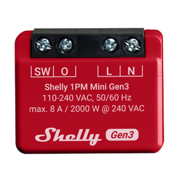 Shelly 1PM Mini Gen3 WiFi/Bluetooth-ohjain