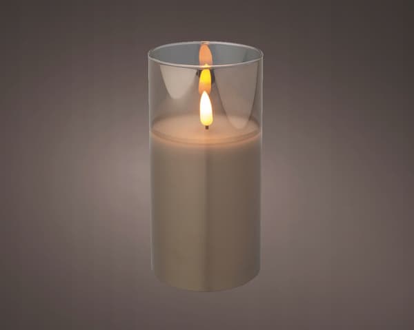 LED-lys i glas dekorativ grå 15 cm
