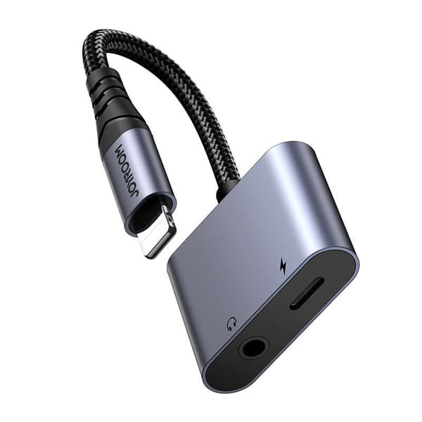 Joyroom SY-L01 2-i-1 lydadapter lightning til 3,5 mm + lightning (sort)