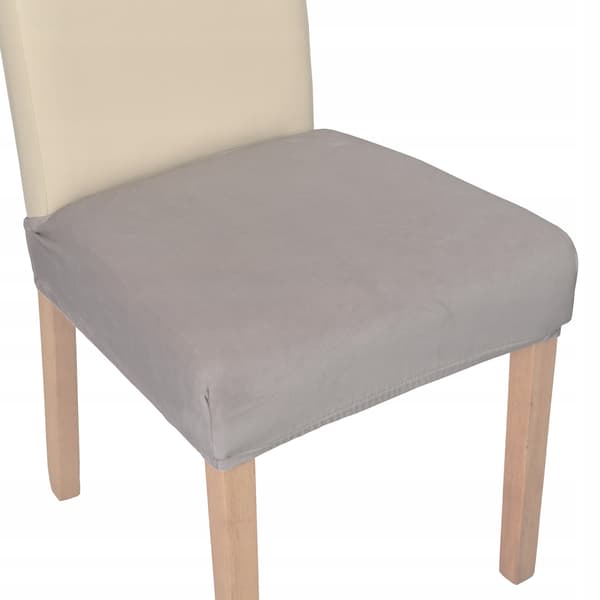 Stolsätesöverdrag hög velour TESS ljusgrå