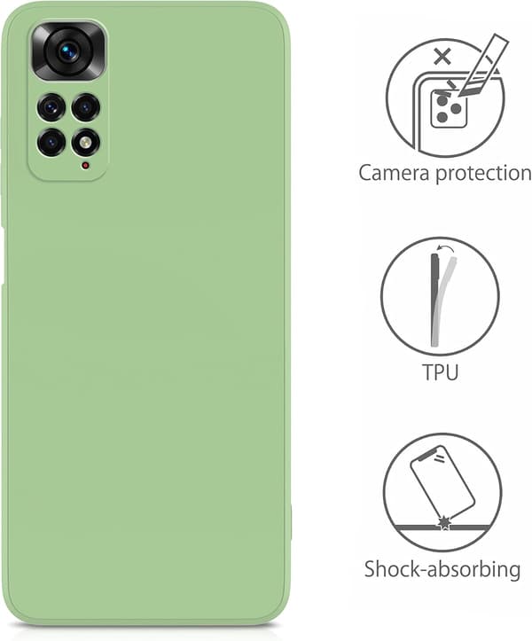SILIKONEETUIS TIL XIAOMI REDMI NOTE 11/NOTE 11S GRØN MED MIKROFIBER