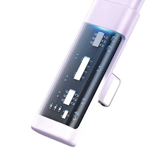 MCDODO Vinklet USB Lightning fladkabel 36W til iPhone 13/14 lilla 2m