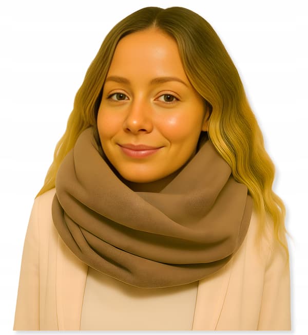 Damvinterhalsduk, varm halsduk, stor, 100 % bomull, höst/vinter, CAPPUCCINO