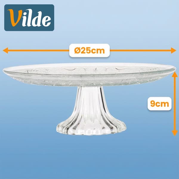 Fotad glastårtskiva 25 cm
