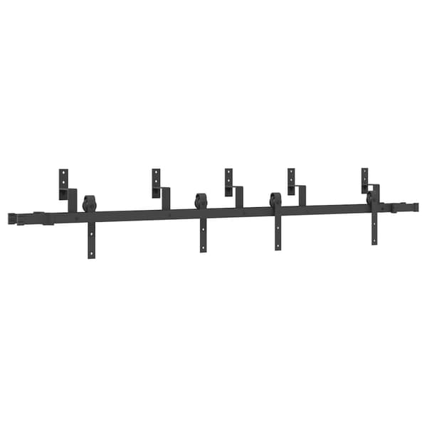 vidaXL skydedørsinstallationssystem 213,5 cm stål sort