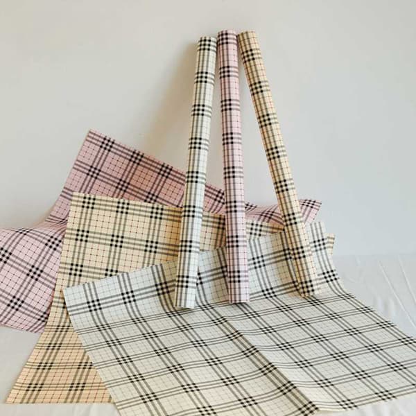 Blomfolie "Grid" - Persika - Ark 58x58 cm - 20 st