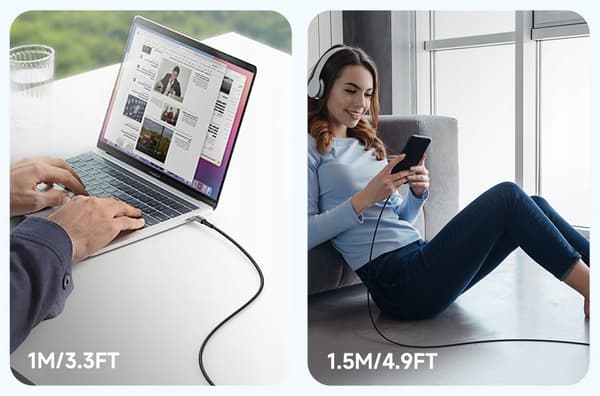 MCDODO USB-C-KABEL SNABBLADDNING FÖR SAMSUNG APPLE USB TYP C 3A 65W 1,5M