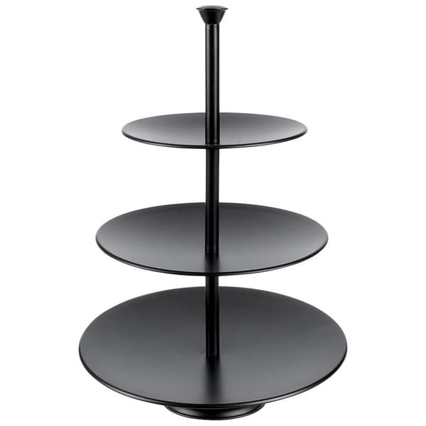 Serveringsfat metall svart 3-tårig 36,5 cm