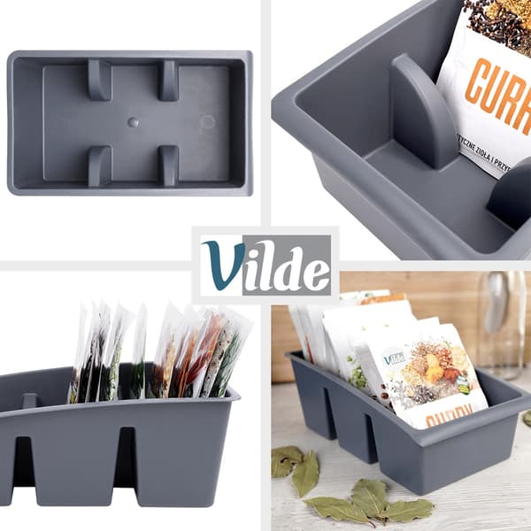 Kryddornament organizer grå 25x15x9 cm 2 st