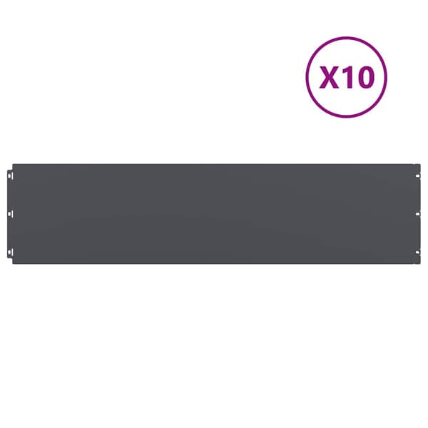 vidaXL Gräsmatta 10 st antracit kallvalsat stål