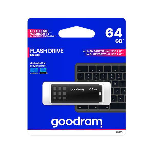 Goodram Pendrive 64 GB USB 3.0 UME3 svart