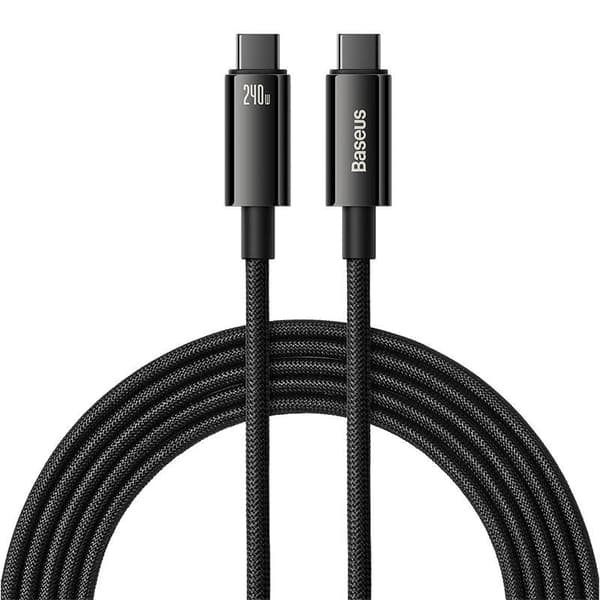 Baseus Tungsten Gold 240W USB-C - USB-C -kaapeli 3m (musta)