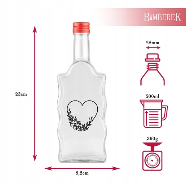 FALA glasflaska 500 ml med tryck FÖR LIKÖR VIN BRÖLLOPSGÅVA