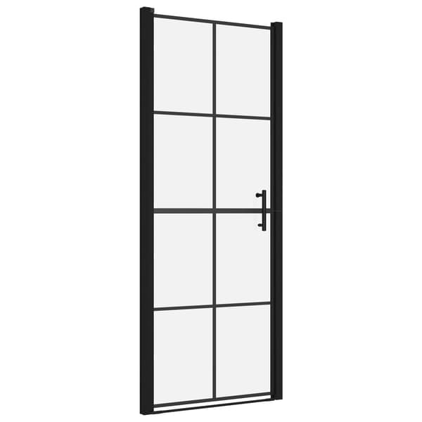 vidaXL brusedør hærdet glas 81 x 195 cm sort