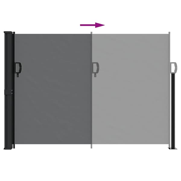 vidaXL udtrækkelig sidemarkise sort 140 x 600 cm