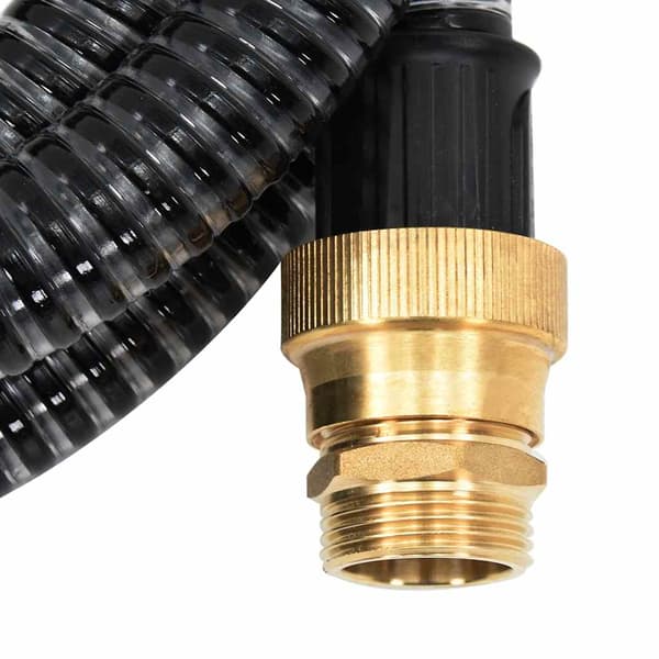 vidaXL sugeslange med messingkoblinger sort 1,1" 7 m PVC