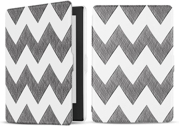 ETUI TIL KINDLE PAPERWHITE 11-GEN 6" 2022 SORT HVID ZIGZAG