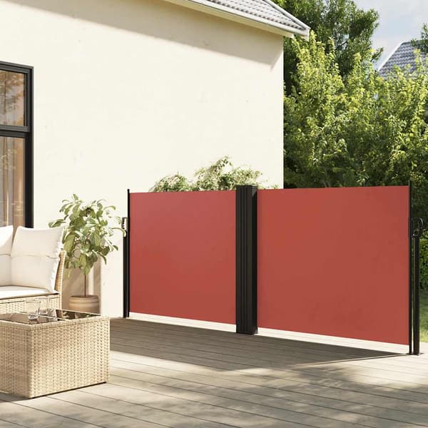 vidaXL Utdragbar sidomarkis terrakotta 120x1200 cm