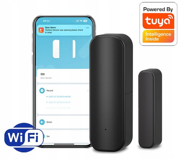 TUYA WiFi Dörr-/Fönsteröppnings-/Stängningssensor #svart