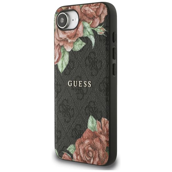 Guess 4G Blomsterprint MagSafe-etui til iPhone 16e, sort