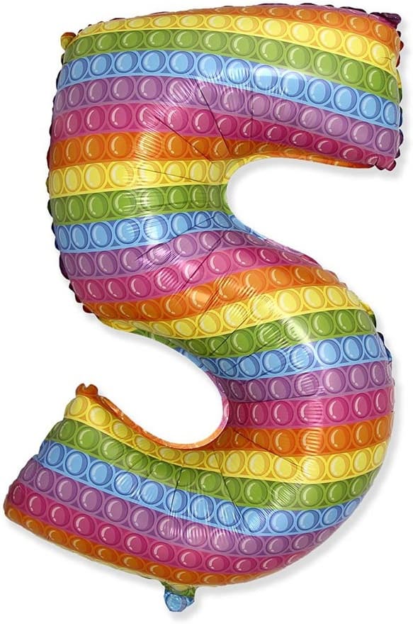 Nummer 5 POP IT födelsedagsfolieballong 85 cm