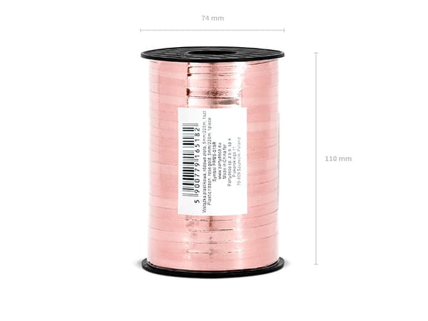 Plastikbånd - Rosaguld - 5mm/225m