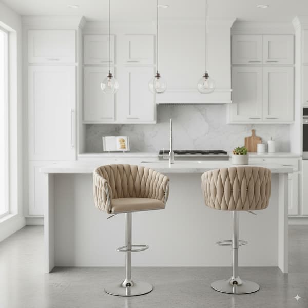 Cofton kromi beige samettinen baarijakkara