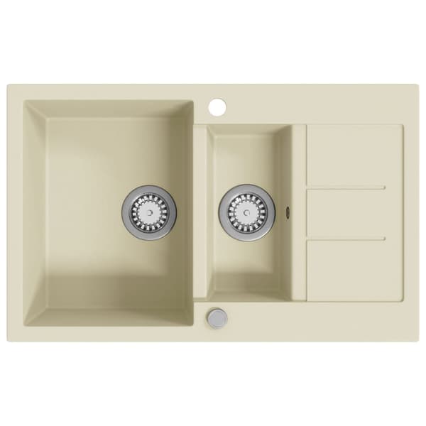 vidaXL granit dobbeltvask, beige