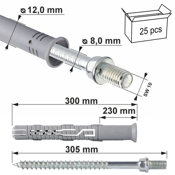Kollektive dobbeltgevindbolte KPD-12300