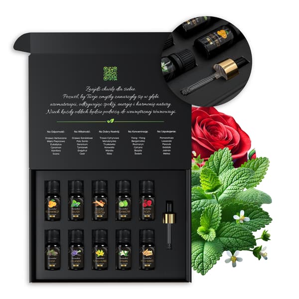 Eteriska oljor set för luftfuktare med diffusor 10x10ml