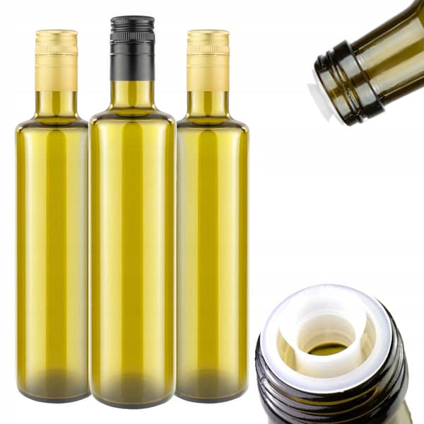 10x DORICA OLIVE 500ml flaskor för olivolja med DISPENSER