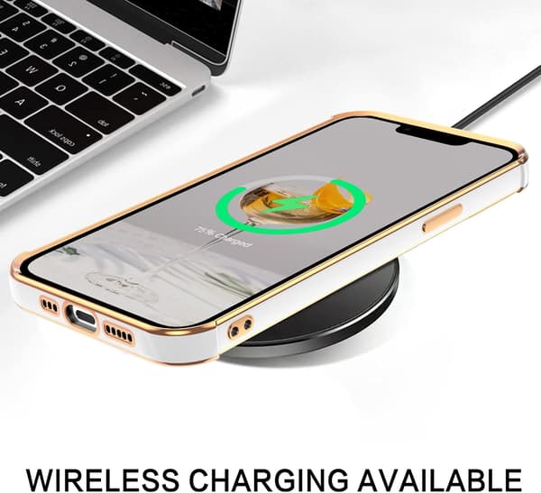 APPLE IPHONE 13 PRO SILIKONE ETUI HVIDGULD TILBEHØR HJERTE A2483