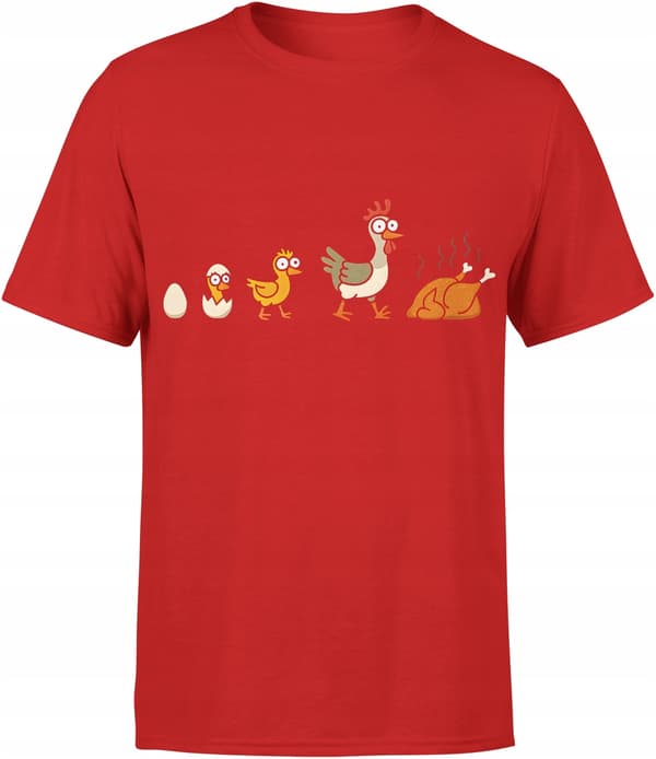 ROLIG HERR-T-SHIRT MED TRYCK EVOLUTION OF CHICKEN ROLIG S