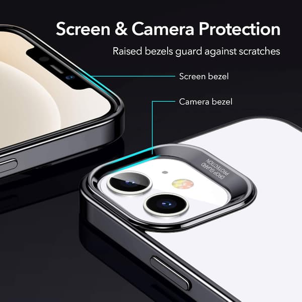 SILIKONE ETUI TIL APPLE IPHONE 12 MINI 5,4" SORT RAMME MED GENNEM BAGSIDER