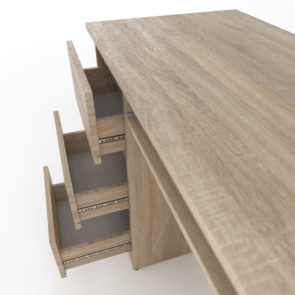 Sonoma Oak Computerbord 90 cm 3 skuffer Gamingmøbler Skole