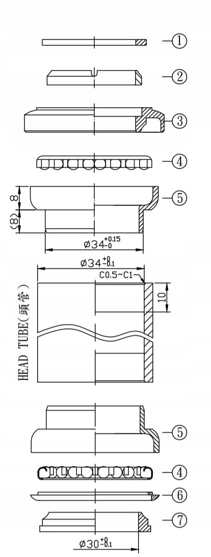 NECO H845 sort AHEAD 1-1/8”x34x30 sæt