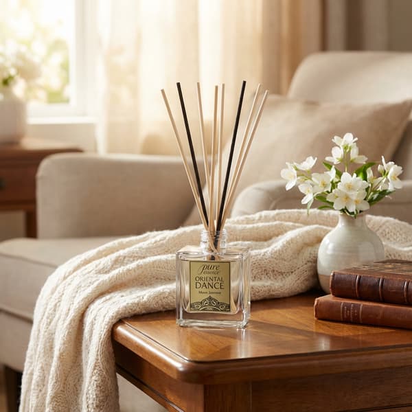 Duftdiffuser - orientalsk jasminaroma Pure Essence - afslapning og indre forfriskning - med 75 ml rør