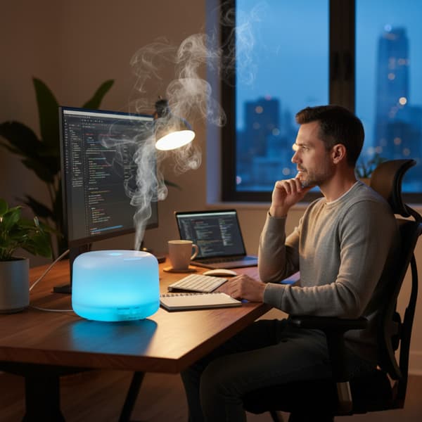 Doftdiffusor luftfuktare aromaterapi natt LED-lampa + fjärrkontroll