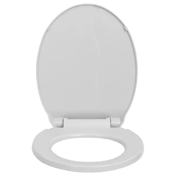 vidaXL Mjukstängande toalettsits ljusgrå oval