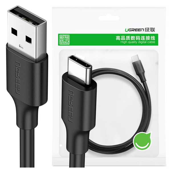 UGREEN US287 USB-USB-C-kaapeli 1,5 m (musta)